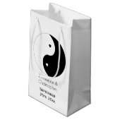 Petit Sac Cadeau Yin Yang Mariage Design Coeurs Noir Et Blanc (Dos Angle)