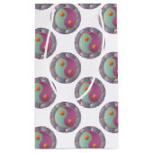 Petit Sac Cadeau Yin Yang Médaillon Violet Turquoise (Dos)