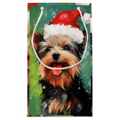 Petit Sac Cadeau Yorkshire Terrier peinture de Noël (Dos)