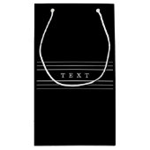 Petit Sac Cadeau Your Custom Text & Modern Stripes | Black & White (Dos)