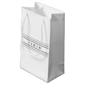 Petit Sac Cadeau Your Custom Text & Modern Stripes | Black & White (Dos Angle)