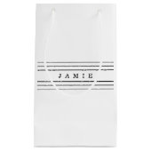 Petit Sac Cadeau Your Custom Text & Modern Stripes | Black & White (Devant)