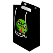 Petit Sac Cadeau Yup pea Funny Yuppie Veggie Pea Pun Dark BG (Devant Angle)