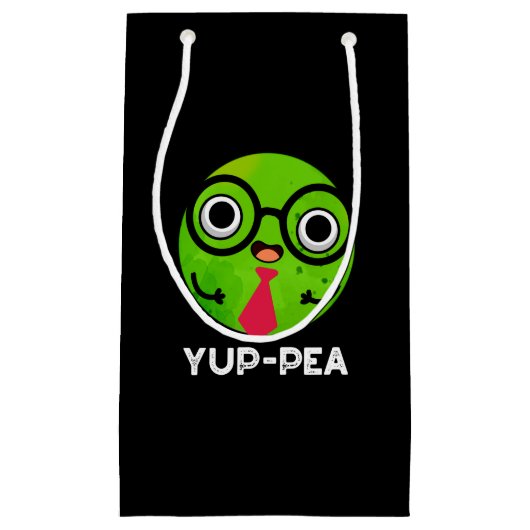 Petit Sac Cadeau Yup pea Funny Yuppie Veggie Pea Pun Dark BG (Devant)