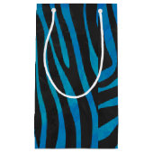 Petit Sac Cadeau Zebra Black et Blue Print (Devant)