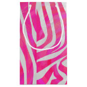 Petit Sac Cadeau Zebra Hot Pink et White Print (Dos)