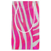Petit Sac Cadeau Zebra Hot Pink et White Print (Devant)