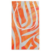 Petit Sac Cadeau Zebra Orange and White Print (Dos)