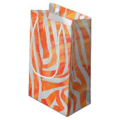 Petit Sac Cadeau Zebra Orange and White Print (Dos Angle)