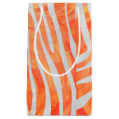 Petit Sac Cadeau Zebra Orange and White Print (Devant)