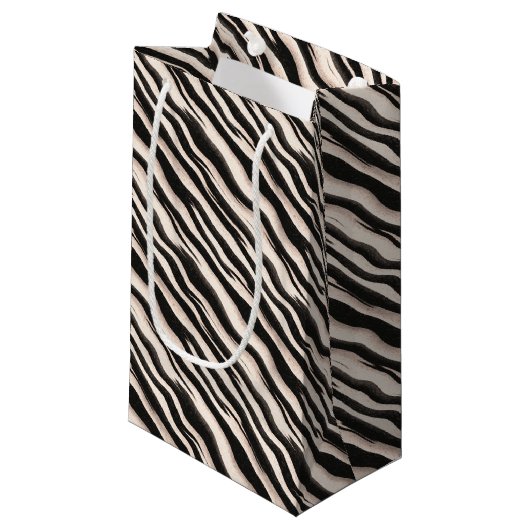 Petit Sac Cadeau Zebra raye une texture transparente + vos idées (Devant Angle)