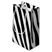 Petit Sac Cadeau Zebra rayures motif noir & blanc + vos idées (Dos Angle)