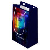 Petit Sac Cadeau Zodiac : Gemini Rainbow Space (Devant Angle)