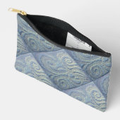 Petit sac d'accessoires Brocade bleu zippé (Ouvrir)