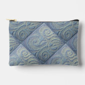 Petit sac d'accessoires Brocade bleu zippé (Recto)