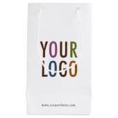 Petit sac d'achat papier personnalisé avec logo de (Devant)