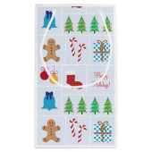 Petit sac de cadeau de motif bleu-clair de Noël (Dos)