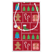 Petit sac de cadeau de motif rouge de Noël (Dos)