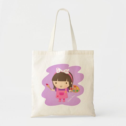 Petit sac fourre-tout mignon à fille de peintre (Devant)