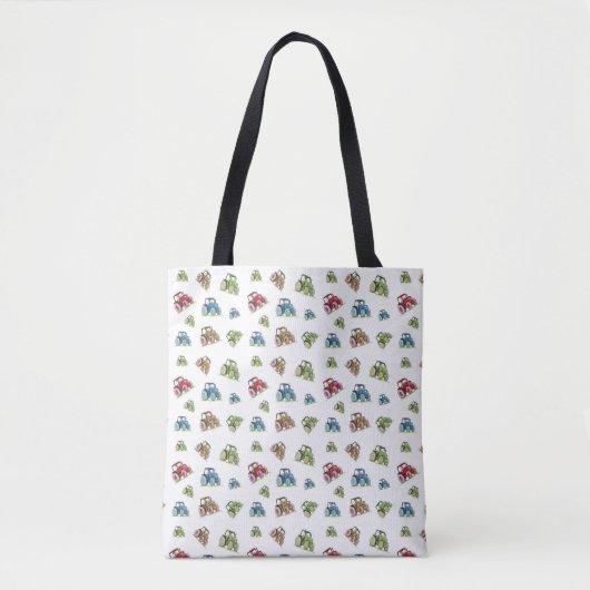 Petit Sac fourre-tout Tracteurs, Blanc (Devant)