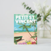 Petit Saint Vincent strand poster Briefkaart (Staand voorkant)