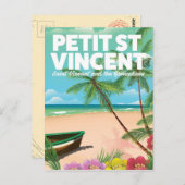 Petit Saint Vincent strand poster Briefkaart (Voorkant / Achterkant)