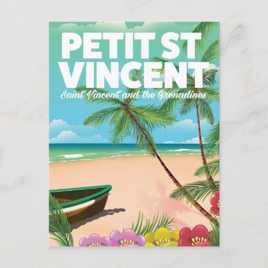 Petit Saint Vincent strand poster Briefkaart (Voorkant)