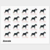 Petit Schnauzer Chien Chien Chien rose Sticker d'A (Feuille)