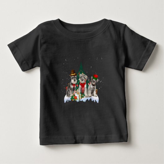 Petit Schnauzer de Noël Dog Tee T-Shirt (Devant)