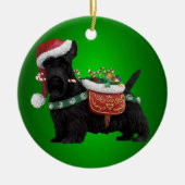 Petit Schnauzer noir chien ornement de Noël (Devant)