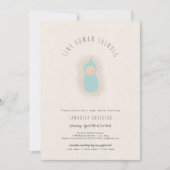 Petit shindig humain garçon Baby shower Invitation (Devant)