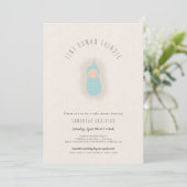 Petit shindig humain garçon Baby shower Invitation (Debout devant)