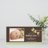 Petit singe bébé fille Faire-part photo (Debout devant)