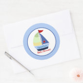 Petit Skipper Sailboat Round Custom Sticker (Enveloppe)