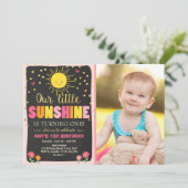 Petit soleil Invitation Anniversaire Pink Gold Gir (Debout devant)