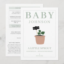 Petit Sprout semis paquet sexe Reveal Invitations