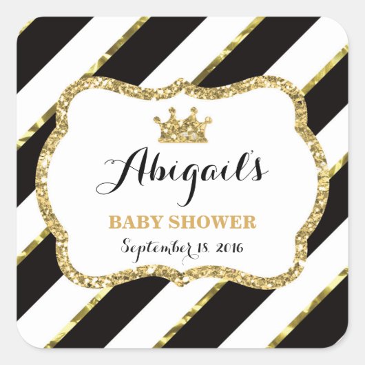 Petit Sticker Princesse, Noir, Parties scintillant (Devant)