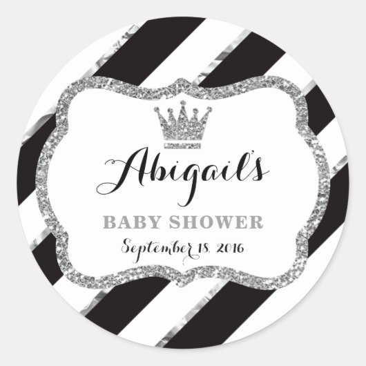 Petit Sticker Princesse, Noir, Parties scintillant (Devant)