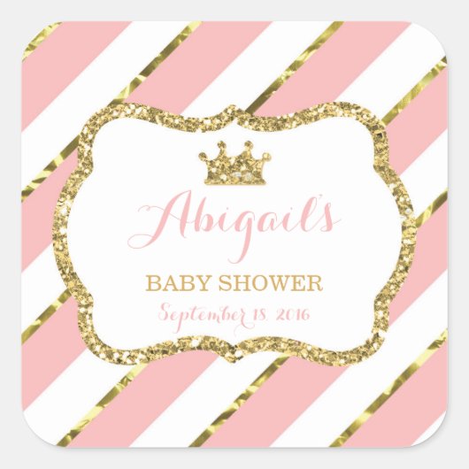 Petit Sticker Princesse, Rose, Parties scintillant (Devant)