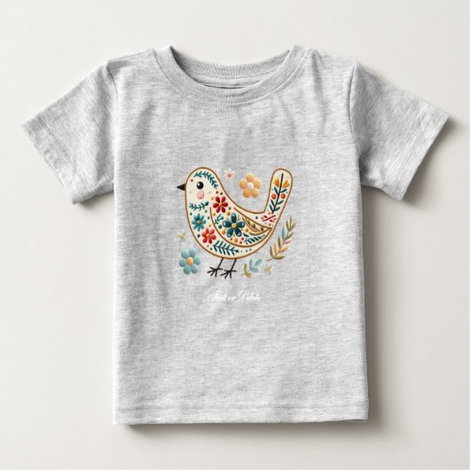 Petit T-Shirt Bébé Fleur Little Bird (Devant)