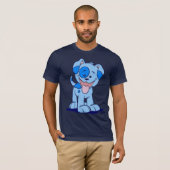 Petit T-shirt bleu de chiot (Devant entier)