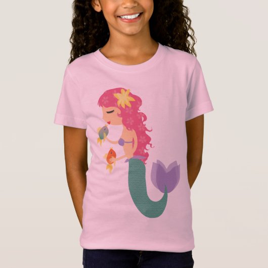 Petit T-shirt de fille de sirène (Devant)