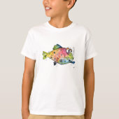 Petit T-shirt de poisson coloré blanc (Devant)
