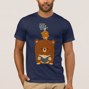 Petit T-shirt Ours de lecture de dessin animé et C