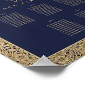 Petit tableau de 7 places assises Roses Bleu Marin (Coin)