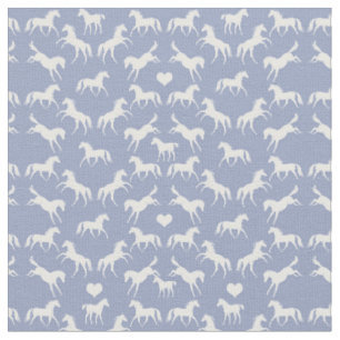 Petit tissu de bleu de chevaux blancs