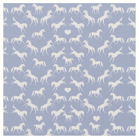 Petit tissu de bleu de chevaux blancs (Fermer)