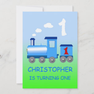 Petit train 1ère invitation fête d'anniversaire