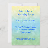 Petit train 1ère invitation fête d'anniversaire (Dos)