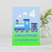 Petit train 4 anniversaire invitation (Debout devant)